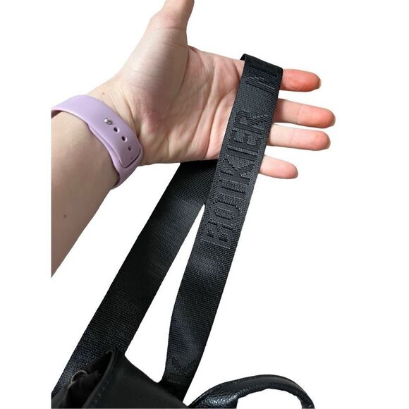 Botkier Small Black Nylon & Pebbled Leather Backpack Logo Straps - Picture 6 of 15